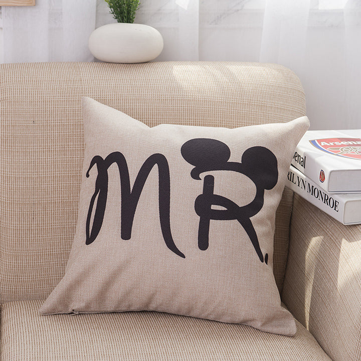 Pillowcase Bedside Cushion Valentine&#039;s Day Backrest Couple Pillow