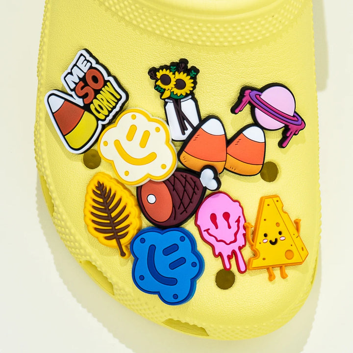 1PCS Nurse Uniforms Shoe Charms Accessories Sunflower Leaves Grape Pins Jeans Cheese Shoes Decoration Rainbow  Clog for Kisd