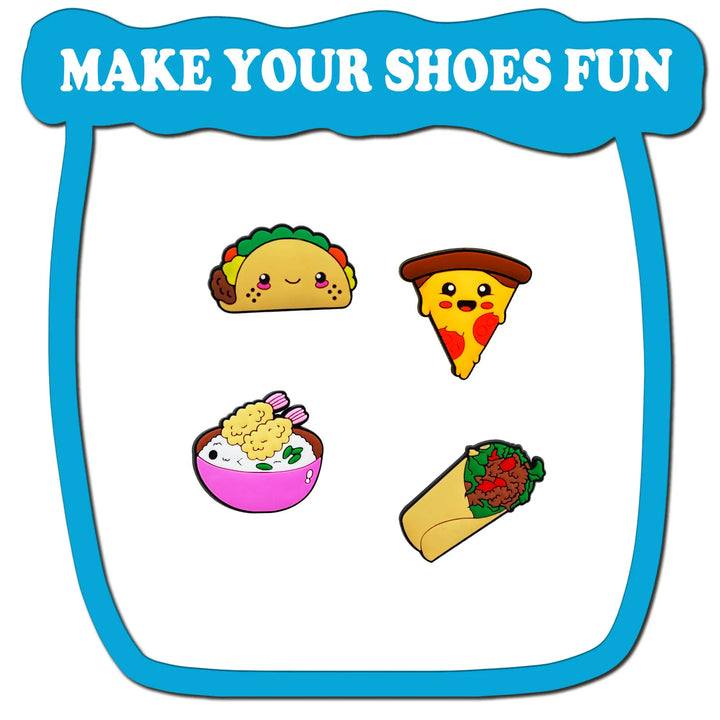 20Pcs Food Series Shoe Charms for Crocs Bubble Slides Sandals, PVC Shoe Decorations Accessories For Christmas Birthday Gift Part