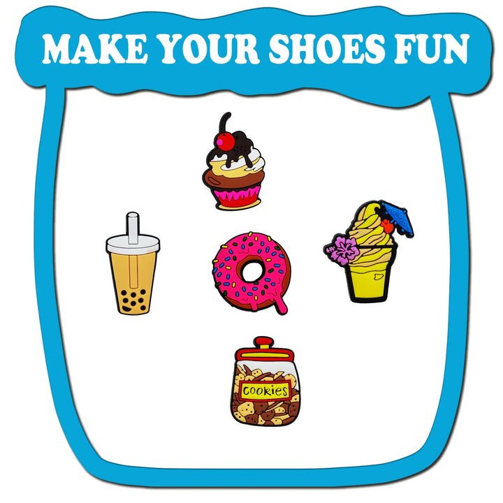 20Pcs Food Series Shoe Charms for Crocs Bubble Slides Sandals, PVC Shoe Decorations Accessories For Christmas Birthday Gift Part