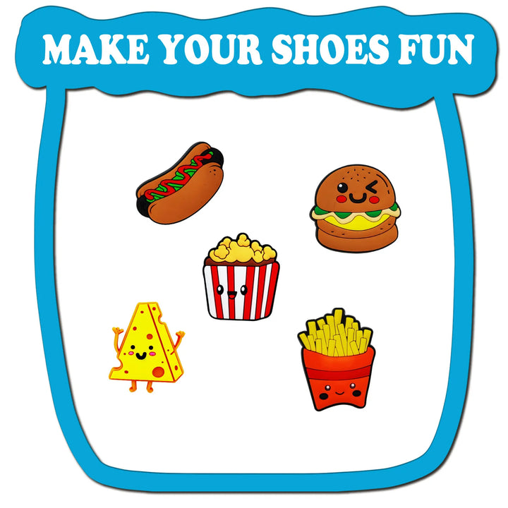 20Pcs Food Series Shoe Charms for Crocs Bubble Slides Sandals, PVC Shoe Decorations Accessories For Christmas Birthday Gift Part