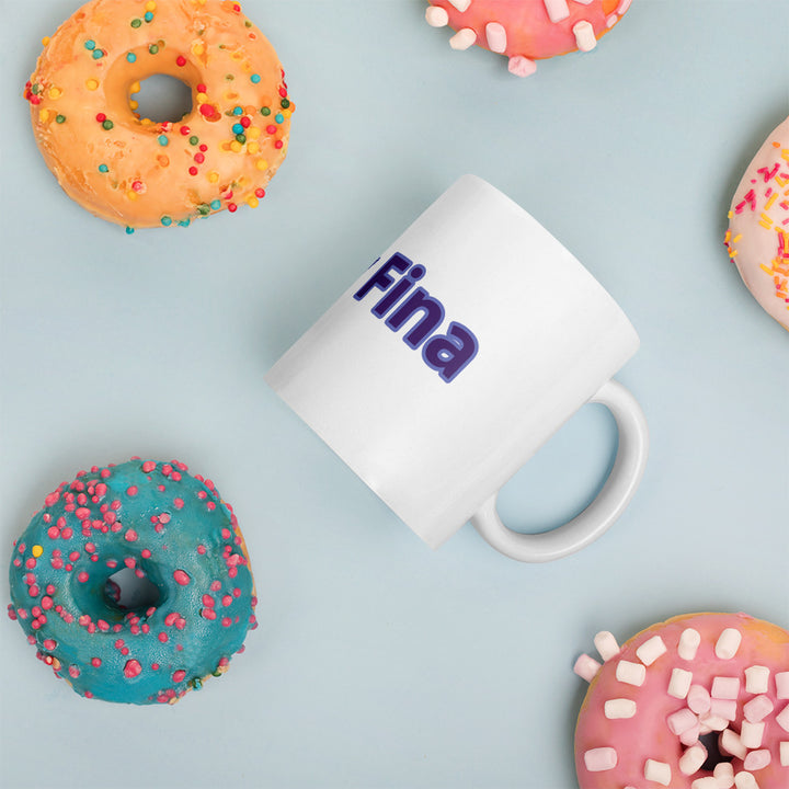 White glossy mug