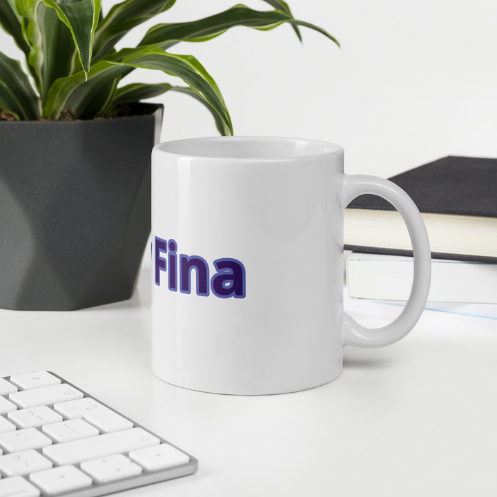 White glossy mug