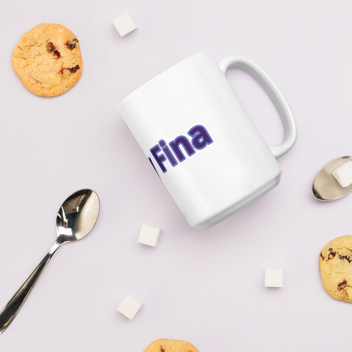 White glossy mug