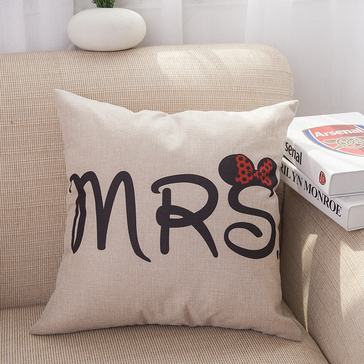 Pillowcase Bedside Cushion Valentine&#039;s Day Backrest Couple Pillow